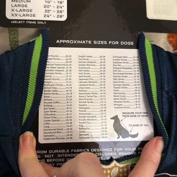 SEATTLE SEAHAWKS JERSEY PETS OFFICIAL NFL TEAM WEAR BLUE & GREEN STITCHED M NWT - Picture 9 of 12